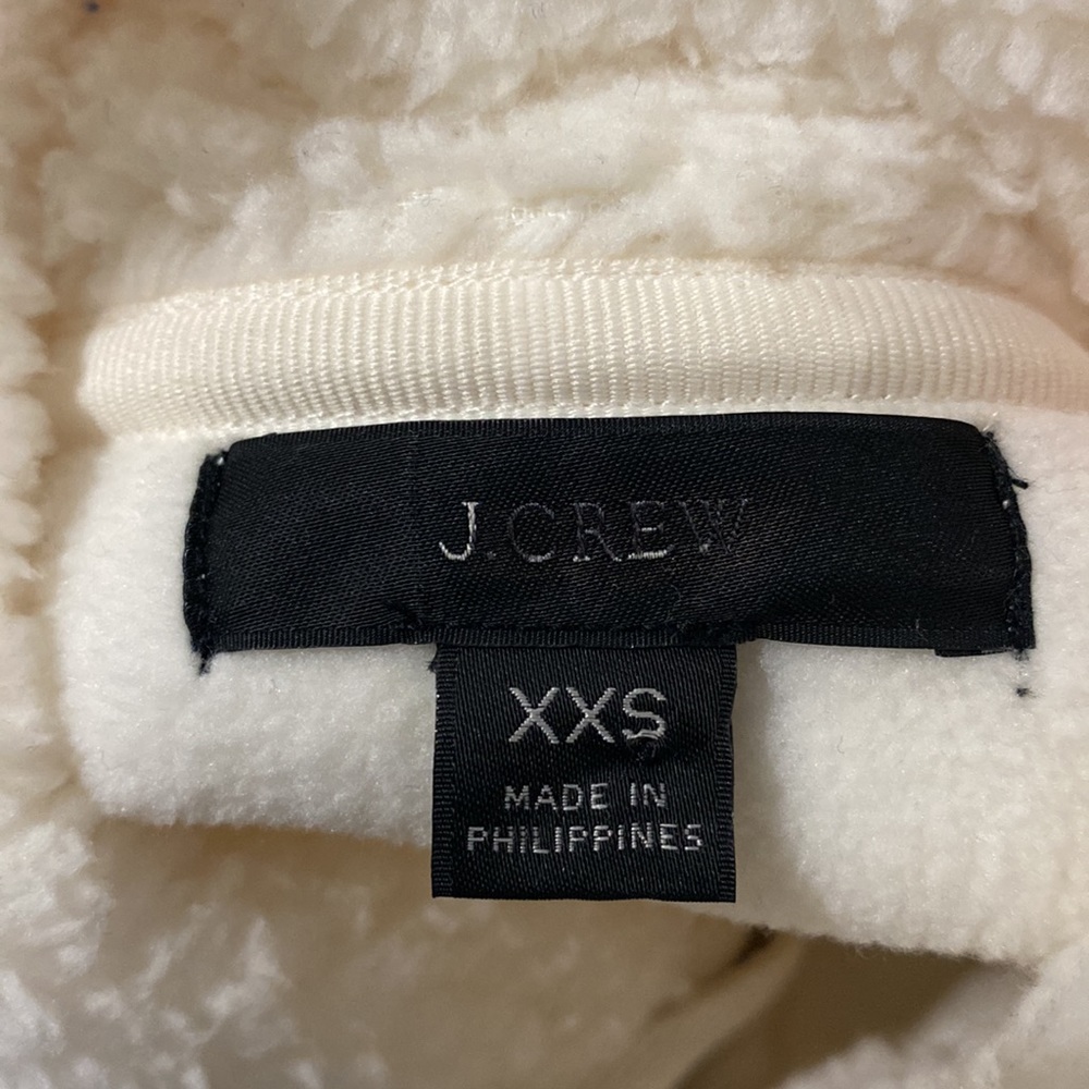 New J Crew Teddy sherpa button-front sweatshirt soft shell fleece jacket sz XXS - Picture 9 of 16